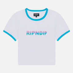 Женская футболка RIPNDIP Digital Dream Cropped Ringer, цвет белый, размер XS