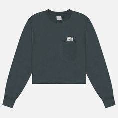 Женский лонгслив RIPNDIP Lord Nermal Cropped Pocket, цвет серый