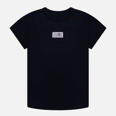 Женская футболка Maison Margiela MM6 Chevron Numerical Logo, цвет чёрный