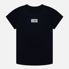 Женская футболка Maison Margiela MM6 Chevron Numerical Logo, цвет чёрный, размер L