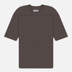 Мужская футболка Maison Margiela MM6 Signature Single Stitch Logo, цвет коричневый, размер L
