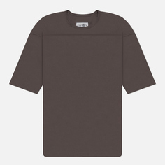 Мужская футболка Maison Margiela MM6 Signature Single Stitch Logo, цвет коричневый