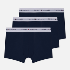 Комплект мужских трусов Tommy Hilfiger Underwear 3-Pack Essential Logo Waistband Trunks, цвет синий, размер S