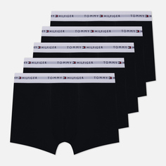 Комплект мужских трусов Tommy Hilfiger Underwear 5-Pack Essential Repeat Logo Trunks, цвет чёрный