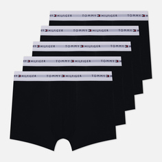 Комплект мужских трусов Tommy Hilfiger Underwear 5-Pack Essential Repeat Logo Trunks, цвет чёрный, размер XL