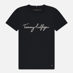 Женская футболка Tommy Hilfiger Heritage Crew Neck Graphic, цвет чёрный