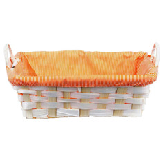 Сухарницы, корзины для хлеба пластмассовые корзинка WALMER Lacy 25x15x8/12см прямоугольная бамбук, пластик, оранжевый