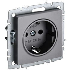 Розетки встраиваемые розетка 1 пост IEK BRITE с/з с/ш 16А сталь