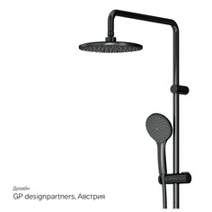 Душевые системы система душевая AM.PM Gem с верхним душем чёрная Am.Pm.