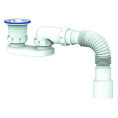 Сифоны сифон для душевого поддона UNICORN 1.1/2"х40 прикруч. выпуск нерж чашка с гибкой трубой 40х40/50