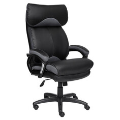 Кресла офисные кресло офисное DUKE кож.зам/ткань/пластик черный/серый Tetchair