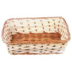 Сухарницы, корзины для хлеба пластмассовые корзинка WALMER Fern 25x19x7см прямоугольная бамбук, папоротник