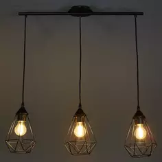 Светильник подвесной Inspire Byron 3 лампы E27x60 Вт длина 79 см металл цвет чёрный
