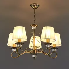 Люстра подвесная Виталина, 5 ламп, 40 м², цвет бронза De Markt