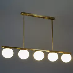 Светильник подвесной FR5199PL-05BS 5 ламп 16 м² цвет бронза/золото Freya