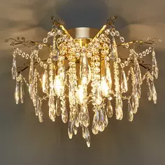Люстра хрустальная подвесная Venere 81432/6C 6 ламп 19 м² цвет золотистый Natali Kovaltseva