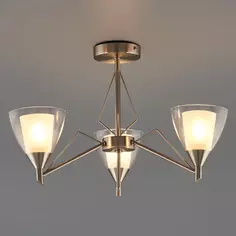 Люстра потолочная Freya FR2026PL-03N, 3 лампы, 12 м², цвет никель/бесцветный