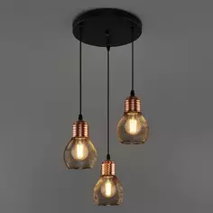 Светильник подвесной Freya FR4011PL-03BBS, 3 лампы, 12 м², цвет черный/золото
