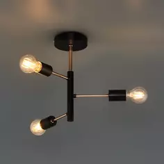 Светильник потолочный Freya FR4010CL-03GB, 3 лампы, 12 м², цвет черный