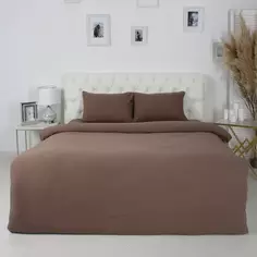 Комплект постельного белья двуспальный полисатин коричневый Без бренда