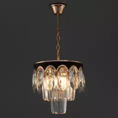 Люстра каскадная хрустальная подвесная Wink Адель E1917/3, 3 лампы, 9 м², цвет золотистый