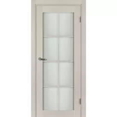Дверь межкомнатная остекленная с замком и петлями в комплекте Пьемонт 90x200 см HardFlex цвет платина светлая МАРИО РИОЛИ
