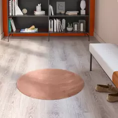 Шкура искусственная полиэстер Inspire Bianca ø100 см цвет розовый