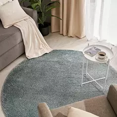 Ковер полипропилен Inspire Shaggy Bosfor круглый ø160 см цвет светло-голубой