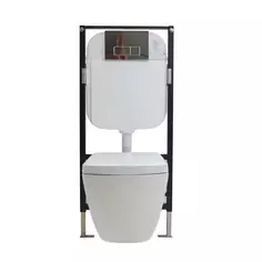 Комплект инсталляция с унитазом Creavit Tetra TP326-11CB00E-0000, с микролифтом, клавиша цвет хром