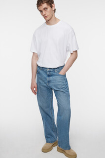 брюки джинсовые мужские Джинсы wide leg широкие с вареным эффектом Befree