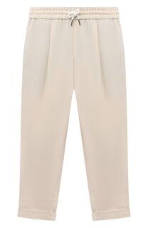 Брюки изо льна и шерсти Brunello Cucinelli