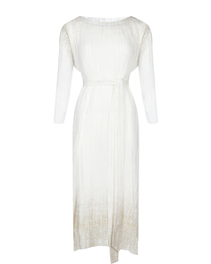 Бело-золотистое платье с плиссировкой Dan Maralex