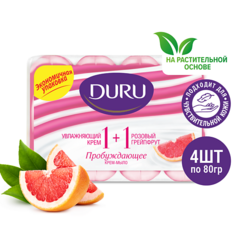 Мыло твердое DURU Туалетное крем-мыло 1+1 Увлажняющий крем & Розовый Грейпфрут 4.0
