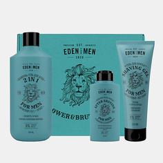 Набор средств для ванной и душа EDEN Подарочный набор For men шампунь-гель 2 в 1+гель для бритья прозрачный+бальзам для бритья