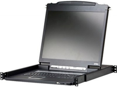 Переключатель KVM Aten CL1316N-ATA-RG switch, KVM, 1 user консоль LCD/ЖК 19" =>16 cpu/портов/port PS2/USB+VGA, с KVM-шнурами PS2 1х1.8м.; USB 1x1.8м.,