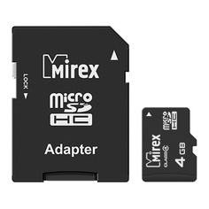 Карта памяти 4GB Mirex 13613-ADTMSD04 microSDHC Class 4 (SD адаптер)