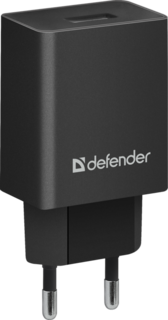 Зарядное устройство сетевое Defender EPA-10 83572 1xUSB, 5V/2.1А, пакет, черный