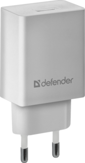 Зарядное устройство сетевое Defender EPA-10 83549 1xUSB, 5V/2.1А, белый, пакет