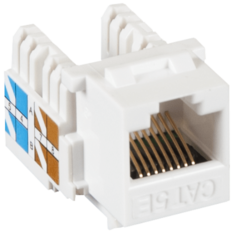 Модуль Netlan EC-UKJ-UD2-WT-10 типа Keystone, Кат.5e (Класс D), 100МГц, RJ45/8P8C, 110/KRONE, T568A/B, неэкранированный, белый, уп-ка 10шт.