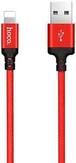 Кабель Hoco X14 6957531062837 USB 2.0, AM/Lightning M, черно-красный, 1м