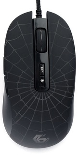Мышь Gembird MG-560 USB, черный, паутина, 7 кн, 3200 DPI, подсв 6 цв, каб. тканевый 1,8м