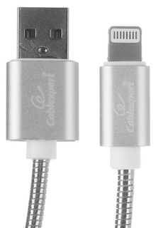 Кабель Cablexpert CC-G-APUSB02S-0.5M для Apple, AM/Lightning, серия Gold, длина 0.5м, серебро, блистер