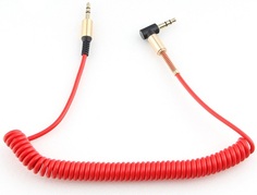 Кабель аудио Cablexpert CCAB-02-35MMLC-1.8MR спиральный 3.5 джек (M)/3.5 джек (M), красный, 1.8м, блистер