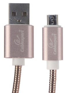 Кабель интерфейсный USB 2.0 Cablexpert CC-G-mUSB02Cu-0.5M AM/microB, серия Gold, длина 0.5м, золото, блистер