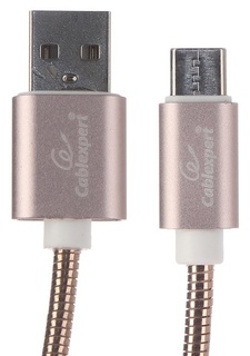 Кабель интерфейсный USB 2.0 Cablexpert CC-G-USBC02Cu-1.8M AM/Type-C, серия Gold, длина 1.8м, золото, блистер
