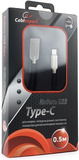 Кабель интерфейсный USB 2.0 Cablexpert CC-P-USBC02Bk-0.5M AM/Type-C, серия Platinum, длина 0.5м, черный, блистер