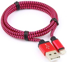 Кабель интерфейсный USB 2.0 Cablexpert AM/Lightning 8P CC-ApUSB2pe1m 1м, нейлоновая оплетка, алюминиевые разъем, фиолетовый