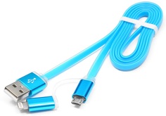 Кабель интерфейсный USB 2.0 Cablexpert CC-mAPUSB2bl1m AM/microBM 5P - iPhone lightning, 1м, комбо кабель, алюмин