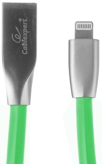 Кабель Cablexpert CC-G-APUSB01Gn-1M для Apple, AM/Lightning, серия Gold, длина 1м, зеленый, блистер