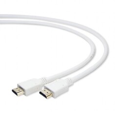 Кабель интерфейсный HDMI-HDMI Cablexpert 19M/19M 1м, v2.0, белый, позол.разъемы, экран, пакет
